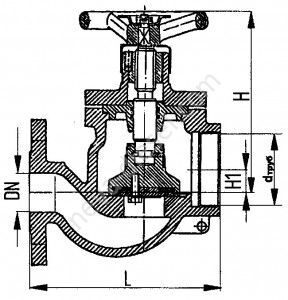 Клапаны запорные фланцевые концевые пожарные проходные