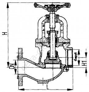 Клапаны запорные фланцевые концевые пожарные проходные сальниковые