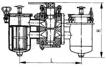 Фильтры сдвоенные с переключающим устройством пробкового типа фланцевые