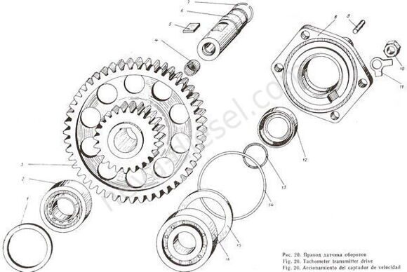 Рис. 020 Привод датчика оборотов