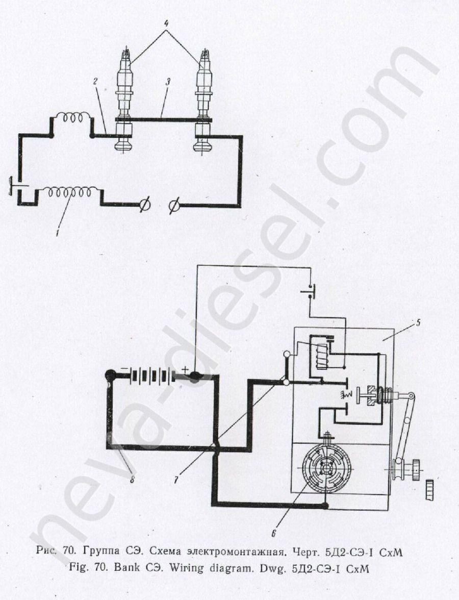 Схема электромонтажная 4Ч 8,5/11 5Д2-СЭ-1 СхМ | НЕВА-дизель