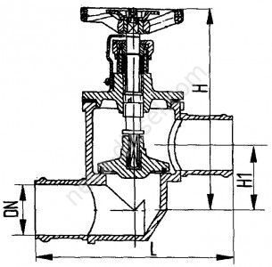 Клапаны невозвратно-запорные с присоединением под дюрит проходные сальниковые